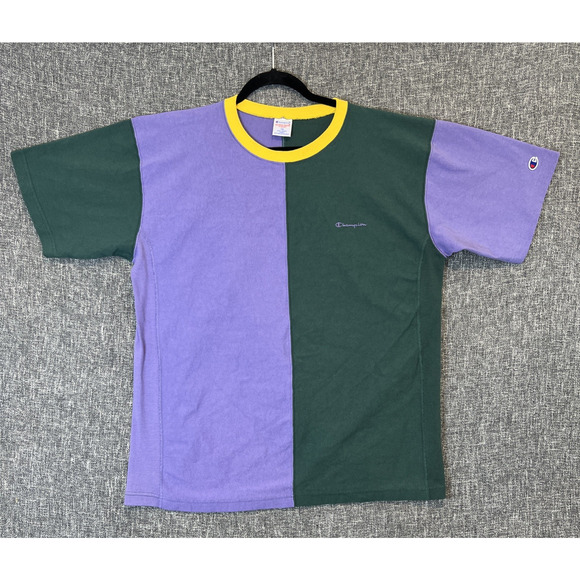 Champion Reverse Weave Multicolor Tri-Tone Men's T Shirt XXL Colorblock Stretch - Picture 1 of 10